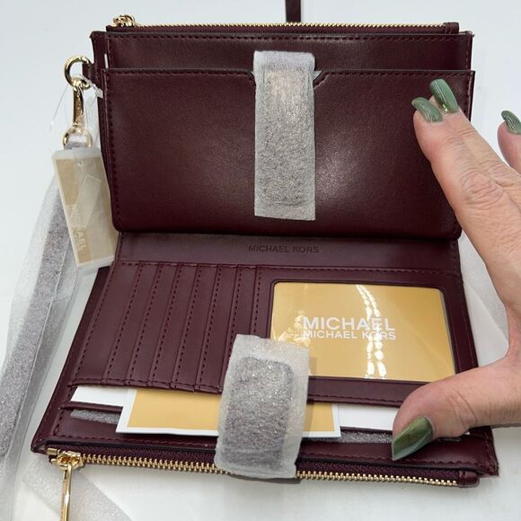 Michael Kors Jet Set Travel Large Double-Zip Wristlet Wallet Phone Holder - Picture 6 of 8